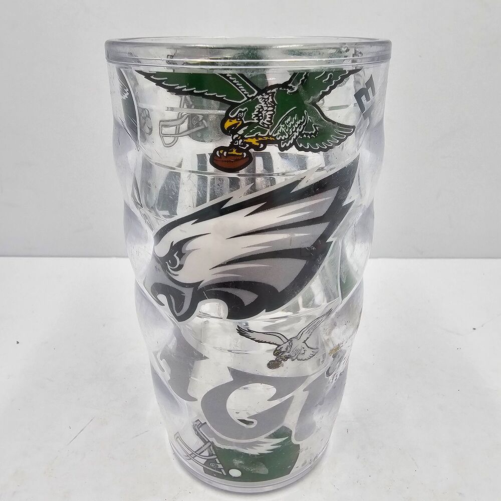 Philadelphia Eagles Tervis Tumbler Clear Plastic 16oz Wave Cup NFL Football